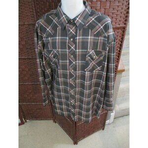 Vintage Mens Wrangler Western Shirt Plaid Size 19-36 snap Button long tail XXXL